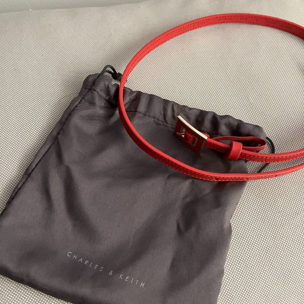 NWOT Charles & Keith Coral Orange Belt - Picture 4 of 4